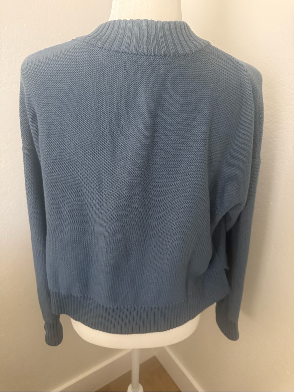 Quince Dusty Blue Button-Front Knit Cardigan - Picture 2 of 4